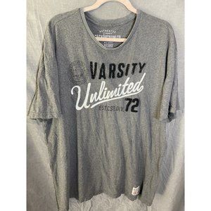 Ecko Unltd Varsity Unlimited Shirt Adult 2XL Grey Pullover‎ Tee Mens.